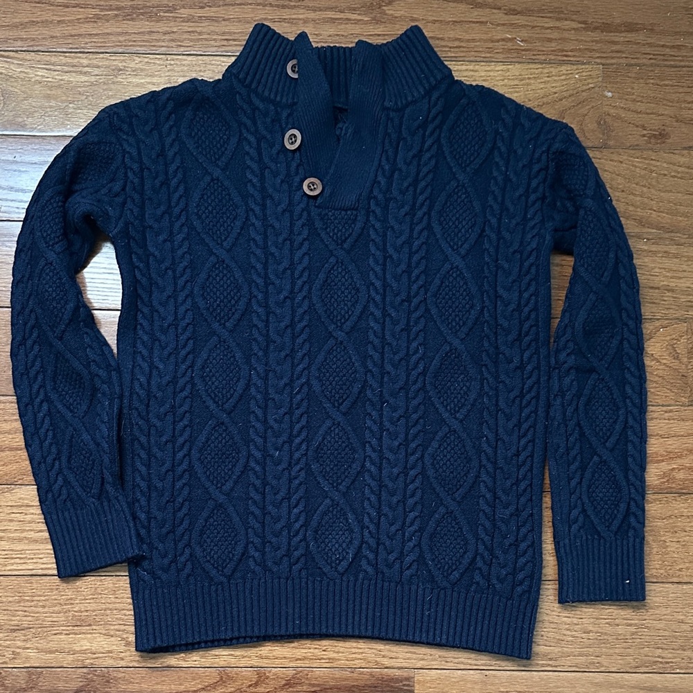 Amazon Navy Kids Cable Knit Sweater